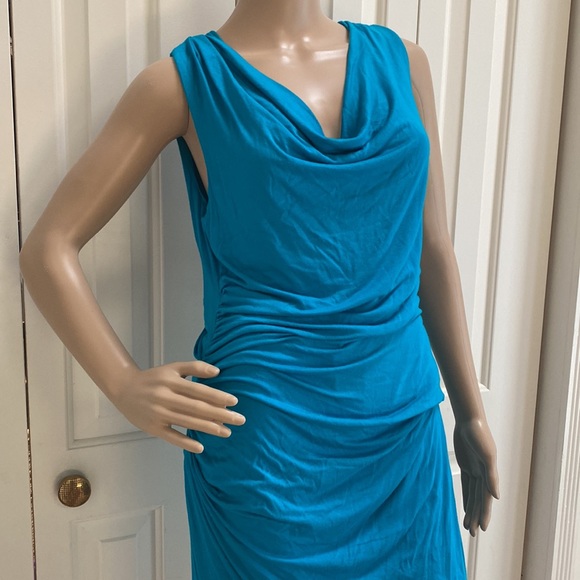 NWT RED Saks Fifth Avenue Womens M Teal Dress. So comfy and flattering. - Picture 2 of 12